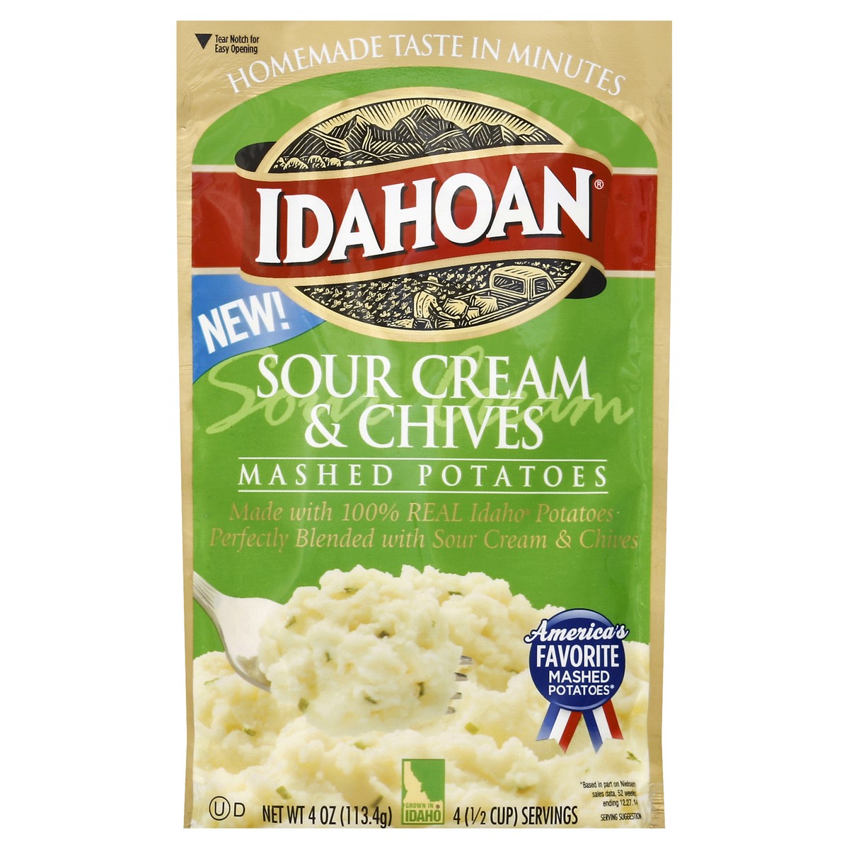 slide 1 of 3, Idahoan Mashed Potatoes Sour Cream & Chives, 4 oz