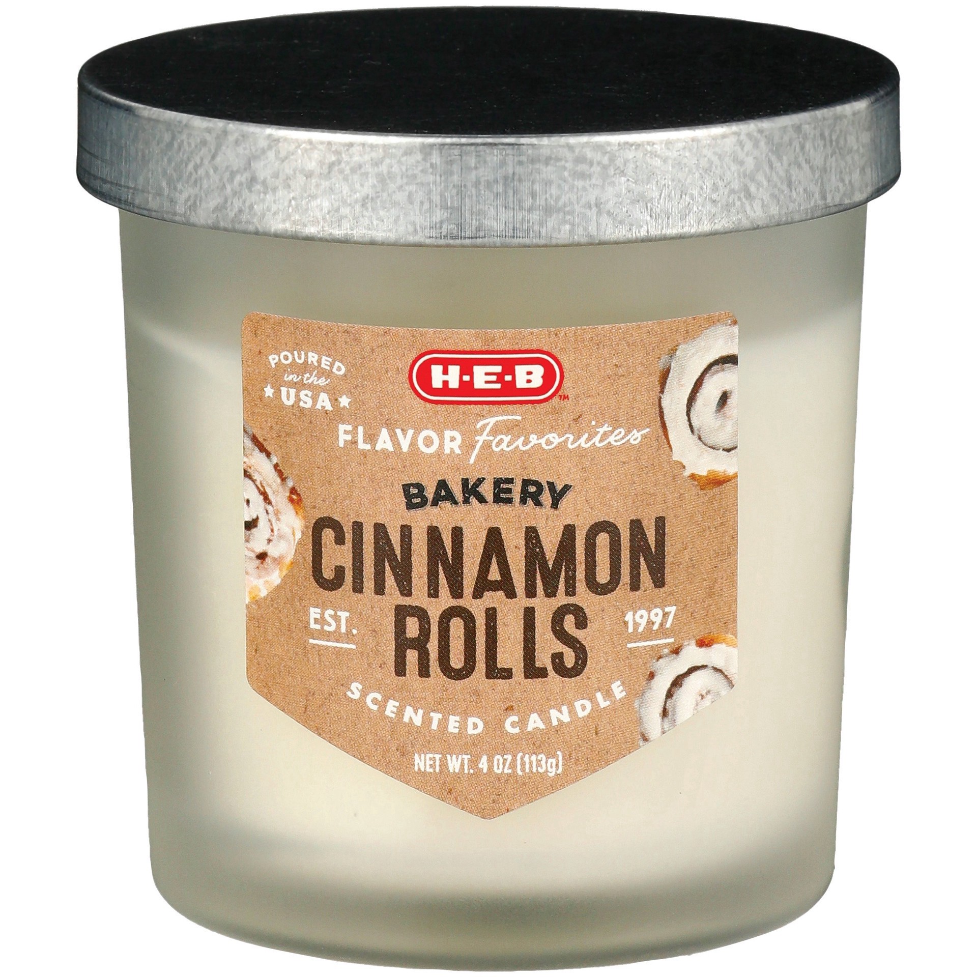 slide 1 of 1, H-E-B Flavor Favorites Cinnamon Rolls Scented Candle, 4 oz