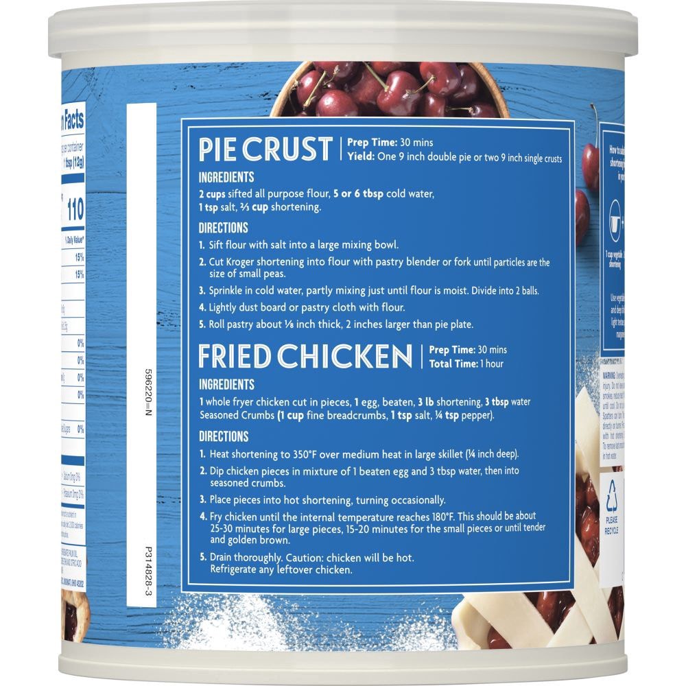 slide 4 of 4, Kroger All-Vegetable Shortening, 48 oz