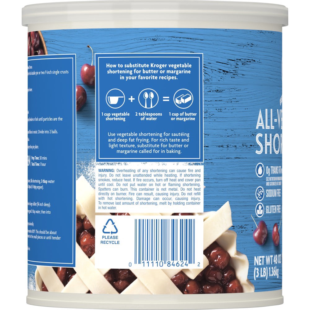 slide 3 of 4, Kroger All-Vegetable Shortening, 48 oz