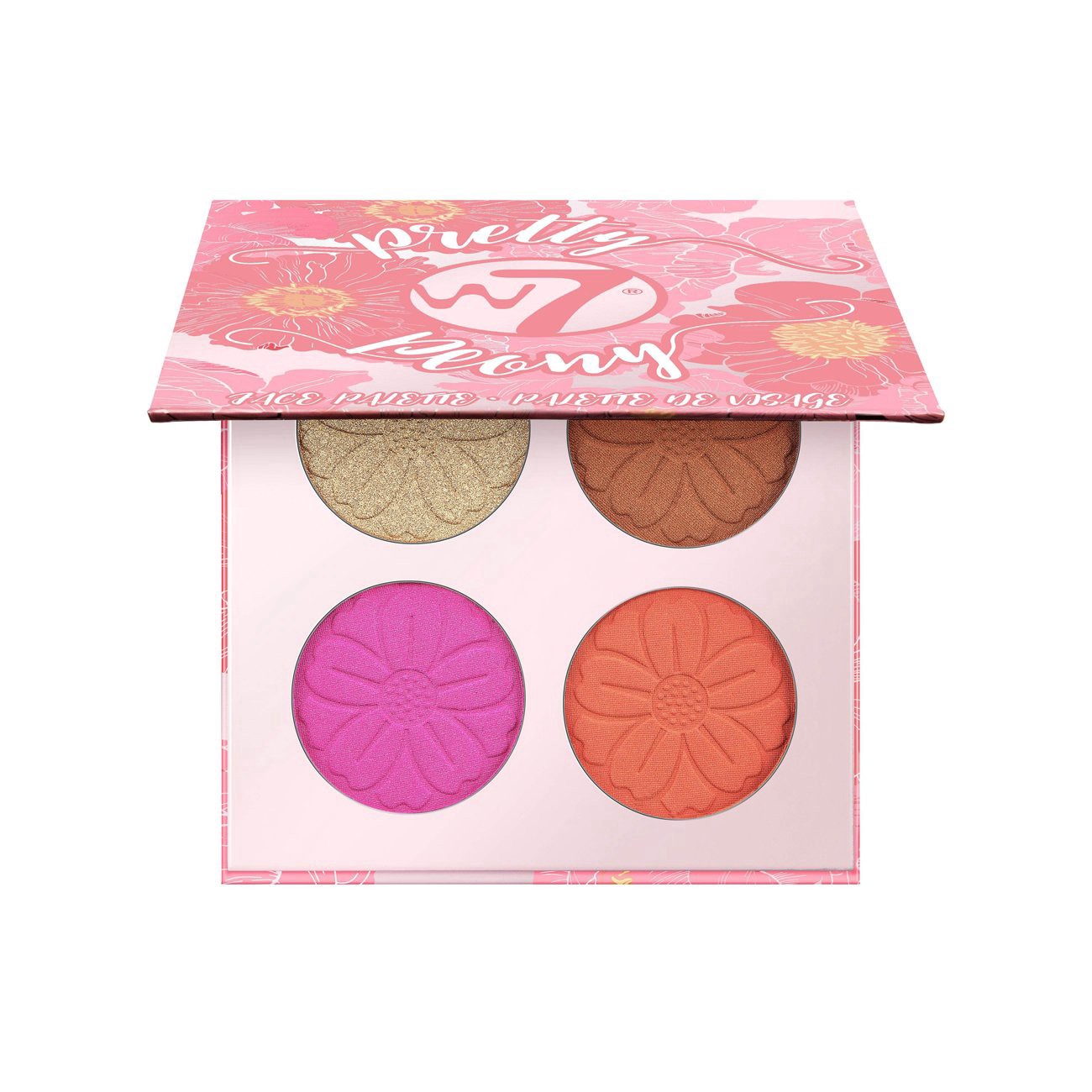 slide 1 of 1, W7 Face Palette - Pretty Peony, 1 ct