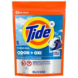 Tide Odor Defense + Oxi Laundry Detergent Pacs, Original Scent, 25 Count, Advanced Odor + Stain Fighter