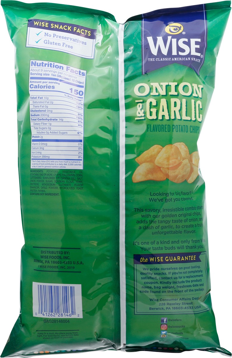 slide 11 of 13, Wise Onion & Garlic Flavored Potato Chips 8.75 oz, 8.75 oz