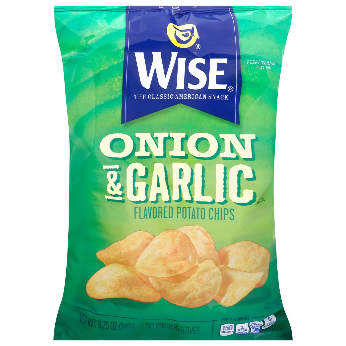 slide 13 of 13, Wise Onion & Garlic Flavored Potato Chips 8.75 oz, 8.75 oz