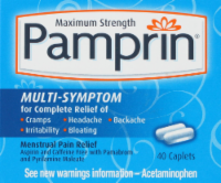 slide 1 of 1, Pamprin Maximum Strength Caplets, 40 ct