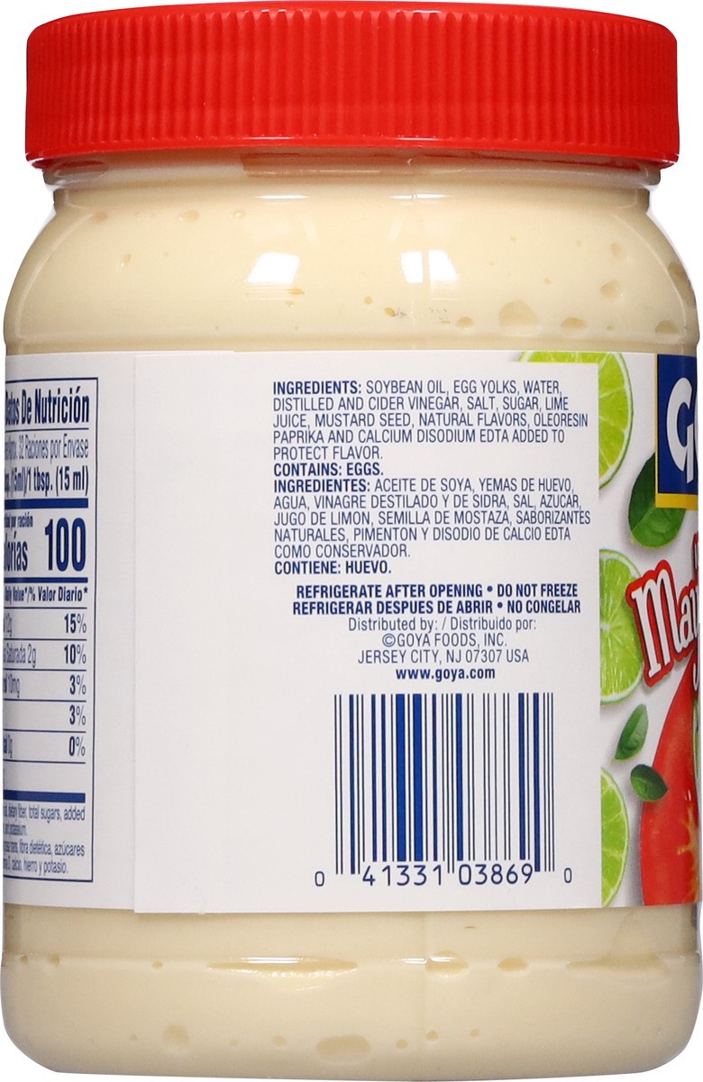 slide 11 of 13, Goya 100% Real Mayonnaise with Lime Juice 16 fl oz, 16 fl oz