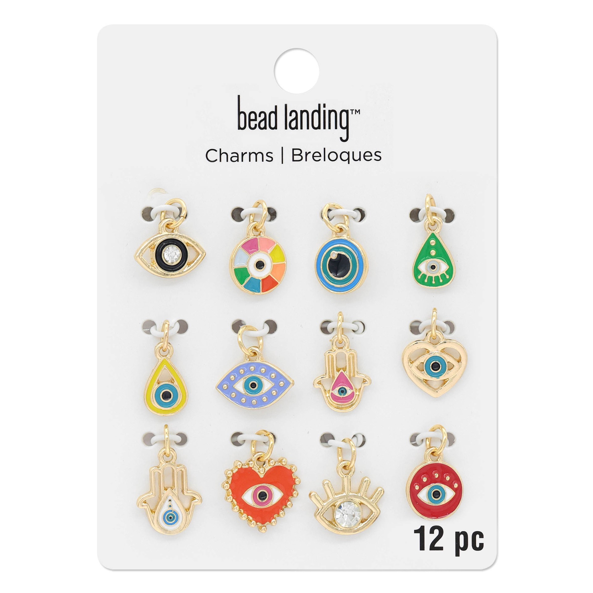 slide 3 of 3, Evil Eye Charm Mix By Bead Landing, 9.9mm to 17.8mm charm size