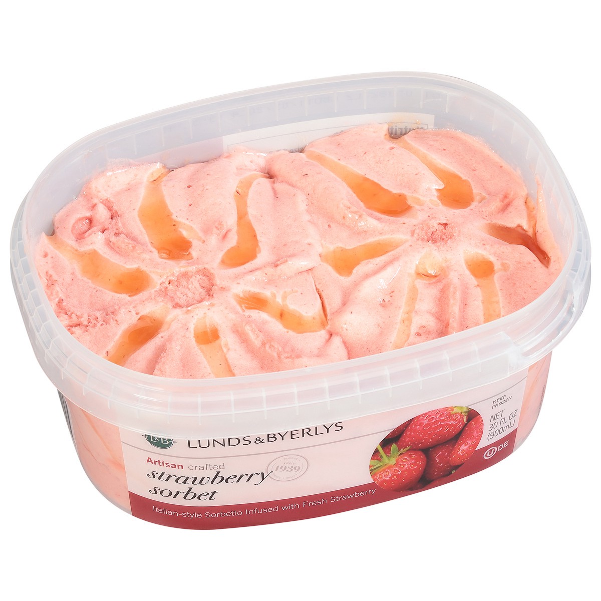 slide 9 of 9, Lunds & Byerlys Strawberry Sorbet 30 fl oz, 30 fl oz