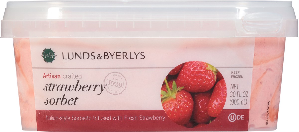 slide 3 of 9, Lunds & Byerlys Strawberry Sorbet 30 fl oz, 30 fl oz