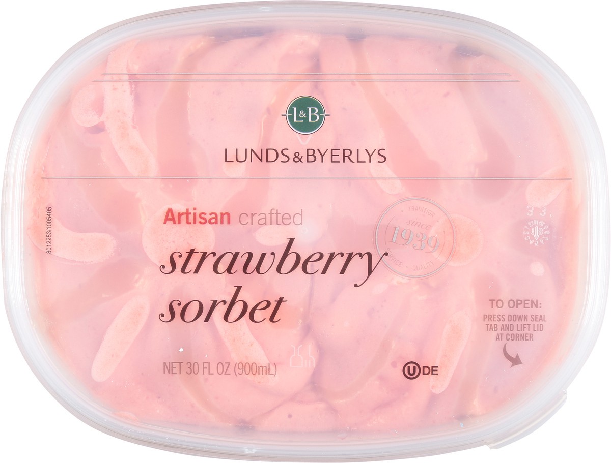 slide 7 of 9, Lunds & Byerlys Strawberry Sorbet 30 fl oz, 30 fl oz