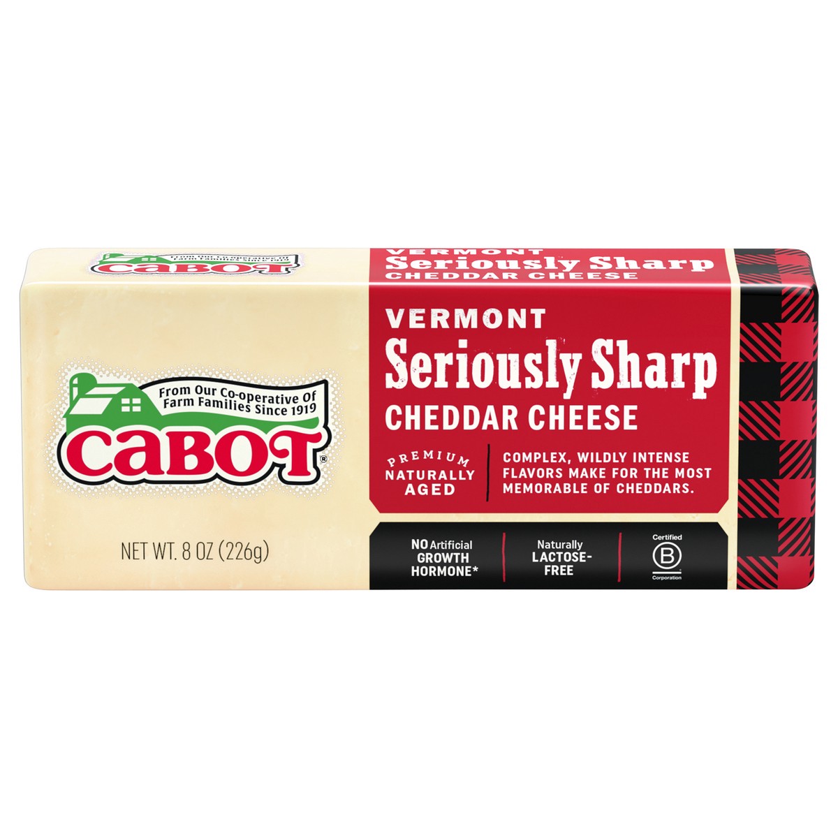 slide 1 of 1, Cabot Vermont Seriously Sharp Cheddar Cheese 8 oz, 8 oz