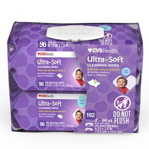 slide 1 of 1, CVS Health Ultra-Soft Cleansing Wipes, Scented, 96 Ct, 2 Pk, 192 ct