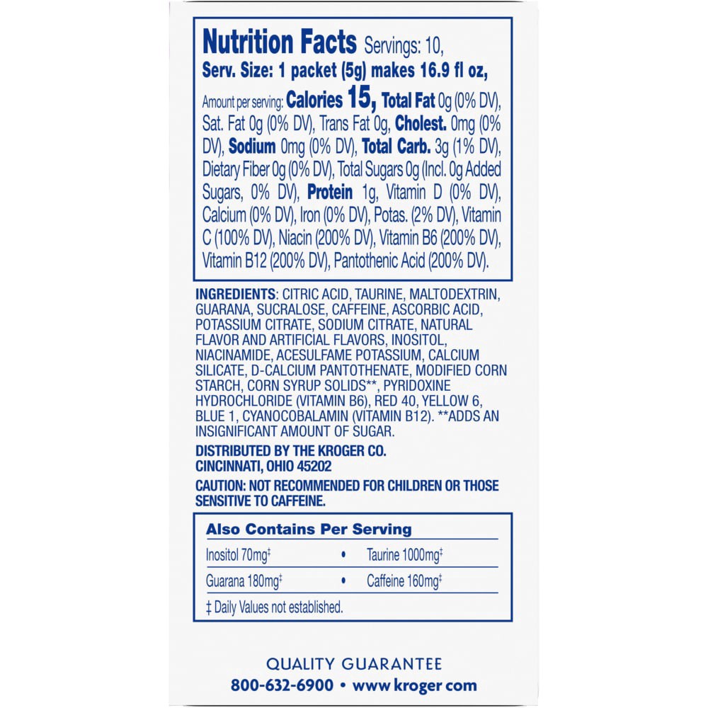 slide 2 of 2, Kroger Energy Sugar Free Wildberry Drink Mix - 10 ct, 10 ct