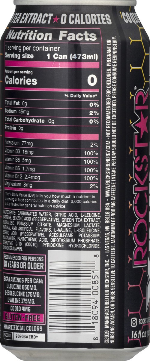 slide 10 of 12, Rockstar Thermo-Performance Tropical Fire Energy Drink - 16 oz, 16 oz