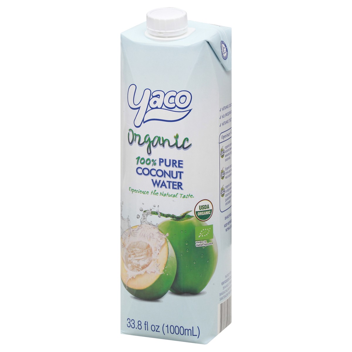 slide 4 of 13, Yaco Organic 100% Pure Coconut Water, 33.8 oz