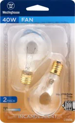 Westinghouse 40 Watts Incandescent Light Bulbs - 2 ea