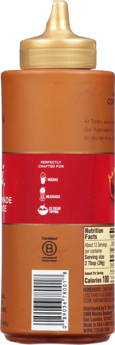 slide 6 of 13, Torani Pumpkin Pie Flavored Sauce, 16.5 oz