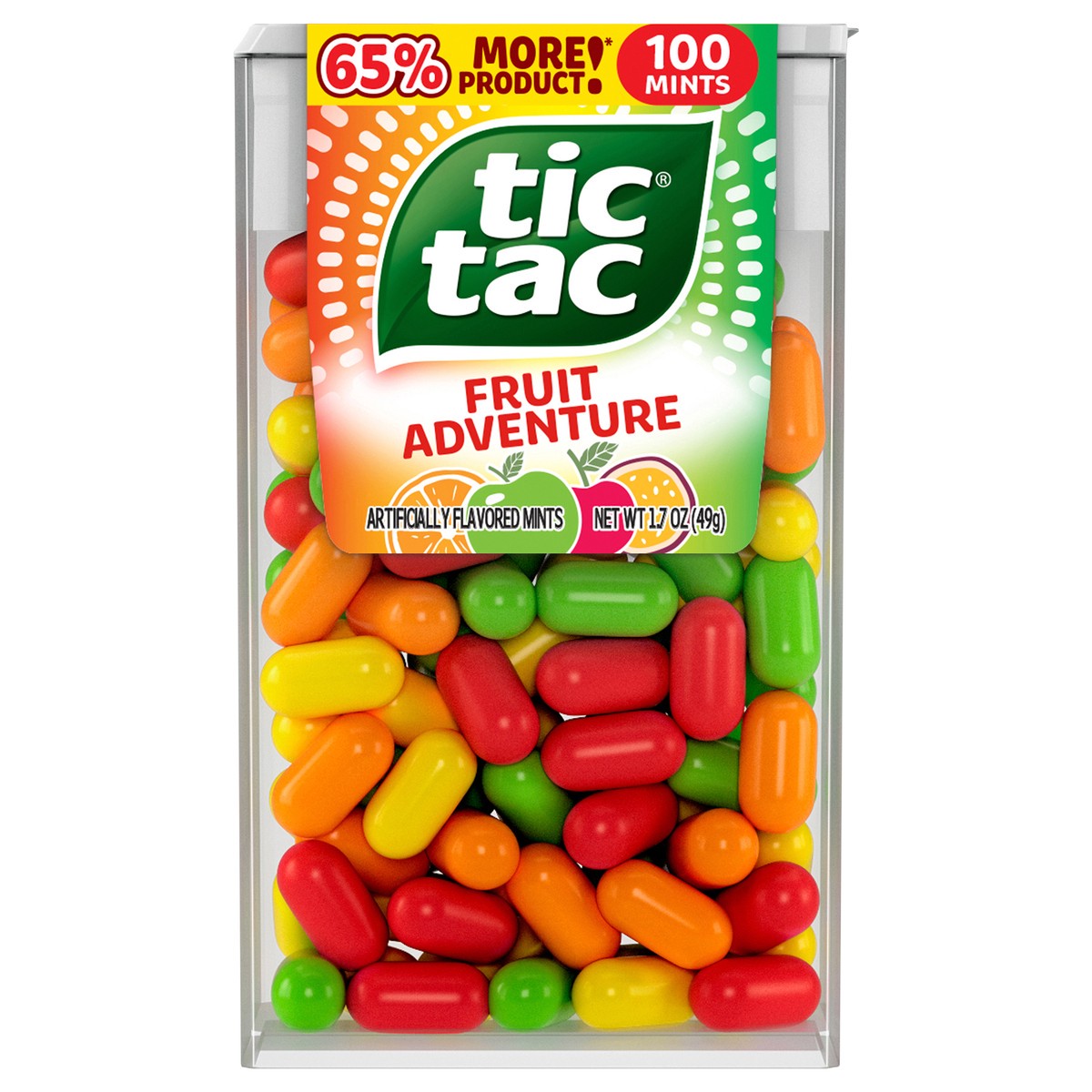 slide 1 of 11, Tic Tac Fruit Adventure Mints On-the-Go Refreshment - 100 ct, 1.7 oz