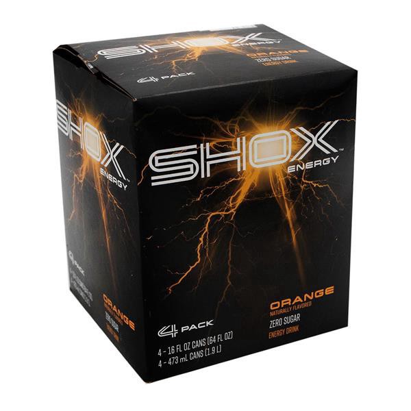 slide 1 of 1, Hy-Vee Shox Orange 4/16 Oz, 64 oz