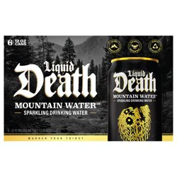 Liquid Death, Sparkling Mountain Water, Real Mountain Source, 100% American Made