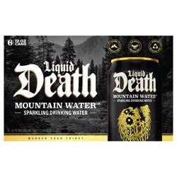Liquid Death, Sparkling Mountain Water, Real Mountain Source, 100% American Made