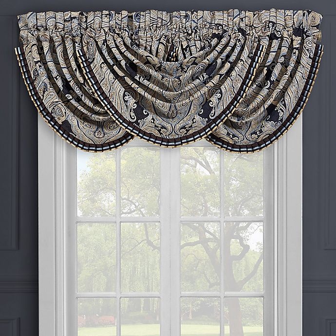 slide 1 of 4, J. Queen New York Luciana Rod Pocket Light Filtering Window Valance - Indigo, 1 ct