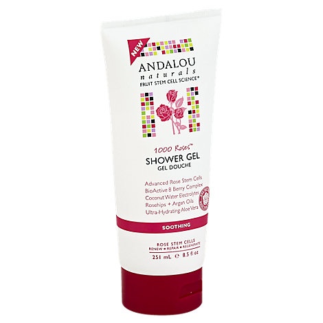 slide 1 of 1, Andalou Naturals Shower Gel Soothing 1000 Roses, 8.5 fl oz