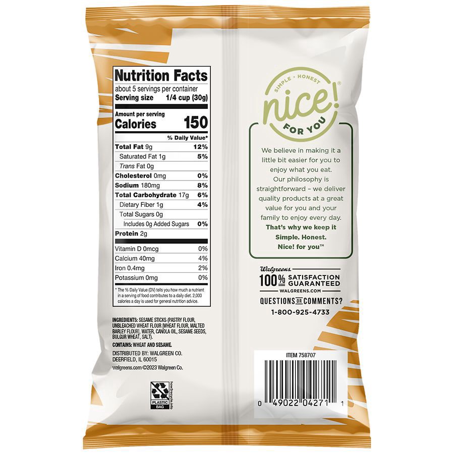 slide 2 of 5, Nice! Sesame Sticks, 5 oz