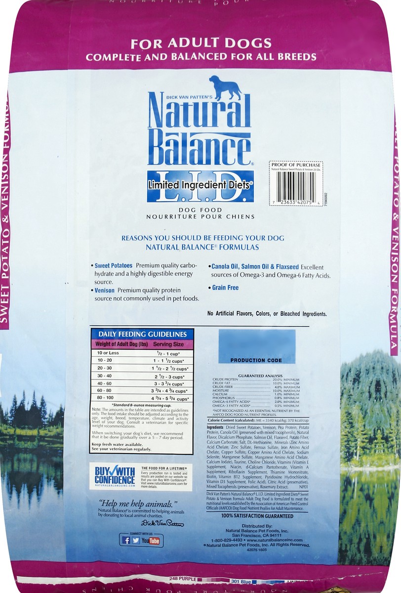 slide 6 of 6, Natural Balance Dog Food 26 lb, 26 lb