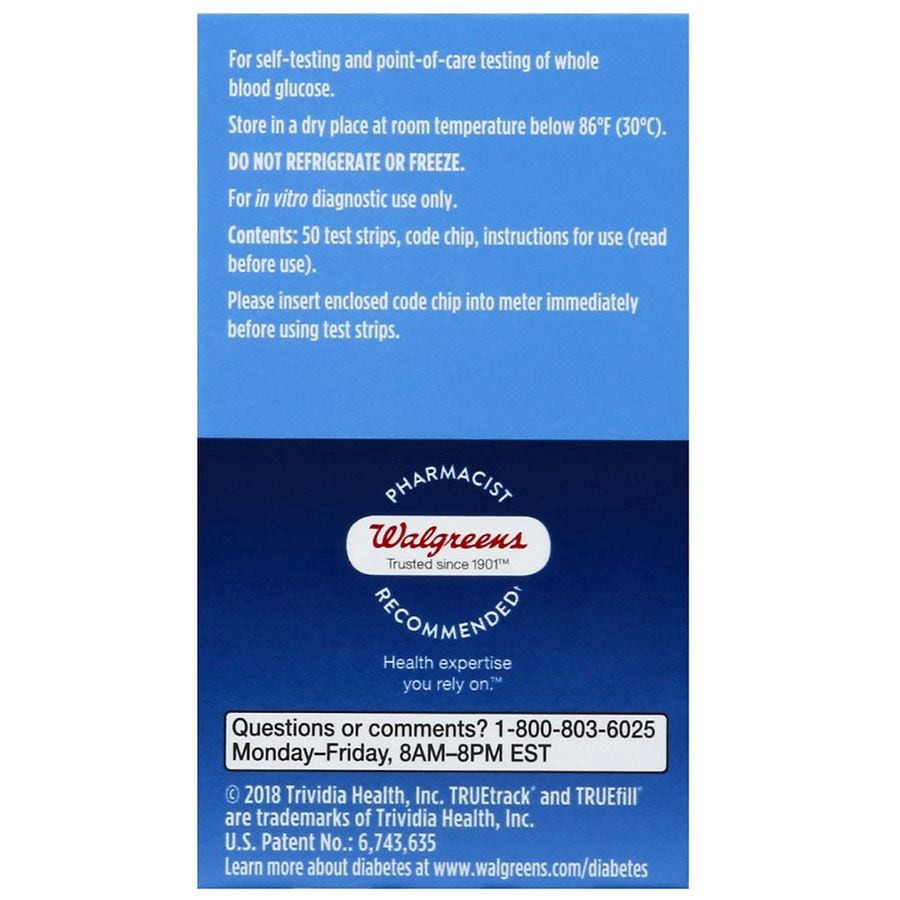 slide 2 of 2, Walgreens TRUEtrack Blood Glucose Test Strips, 50 ct