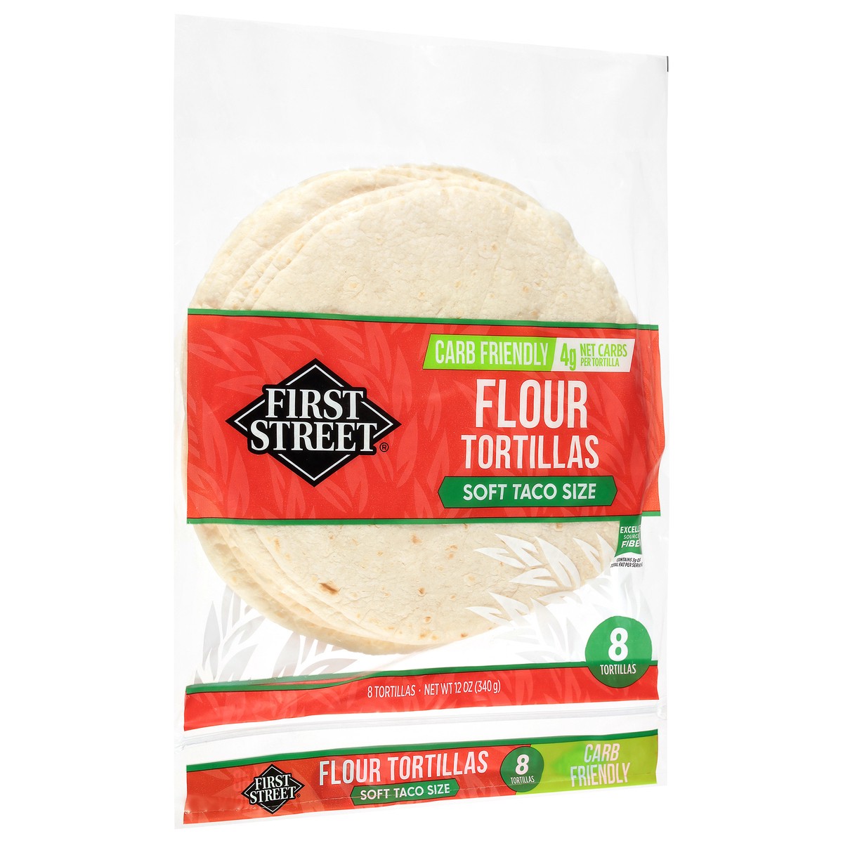 slide 2 of 4, First Street Low Carb Tortilla 8ct, 12 oz