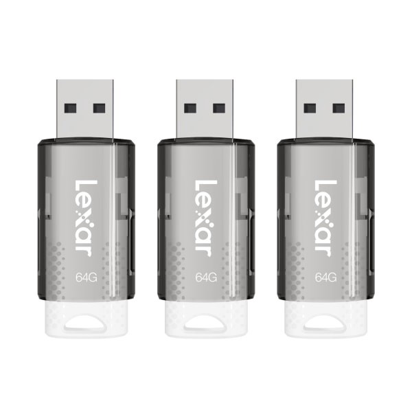 slide 2 of 3, Lexar Jumpdrive S60 Usb 2.0 Flash Drives, 64Gb, Black Pack Of 3 Flash Drives, 3 ct