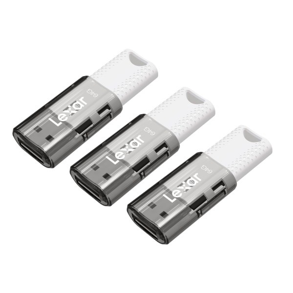 slide 3 of 3, Lexar Jumpdrive S60 Usb 2.0 Flash Drives, 64Gb, Black Pack Of 3 Flash Drives, 3 ct