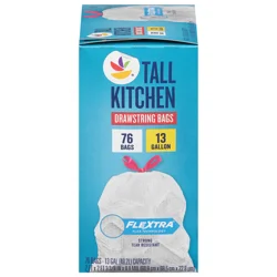Giant Flextra Tall Kitchen Drawstring Bags 13 Gallon