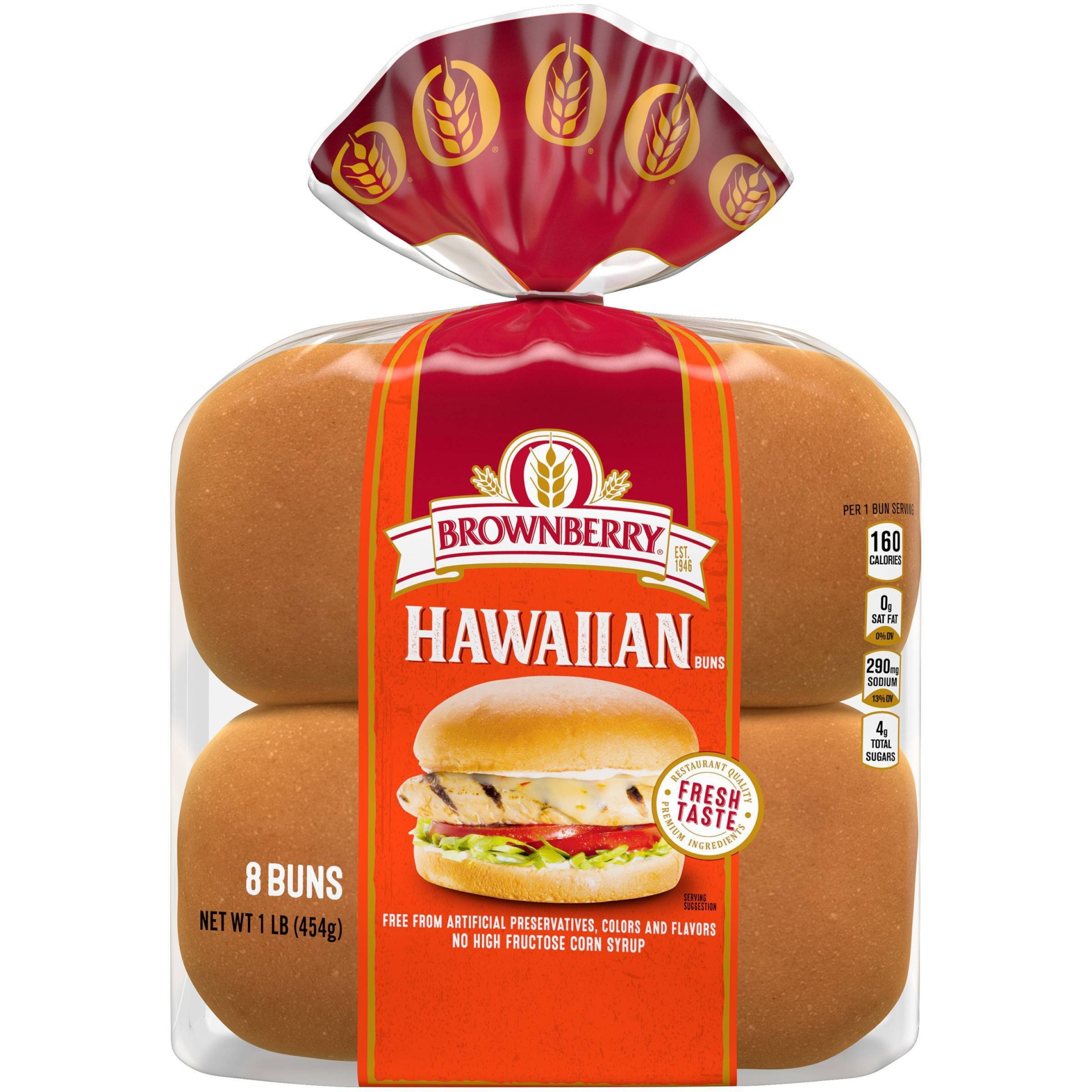 slide 1 of 1, Brownberry Sweet Hawaiian Sandwich Buns, 8 ct