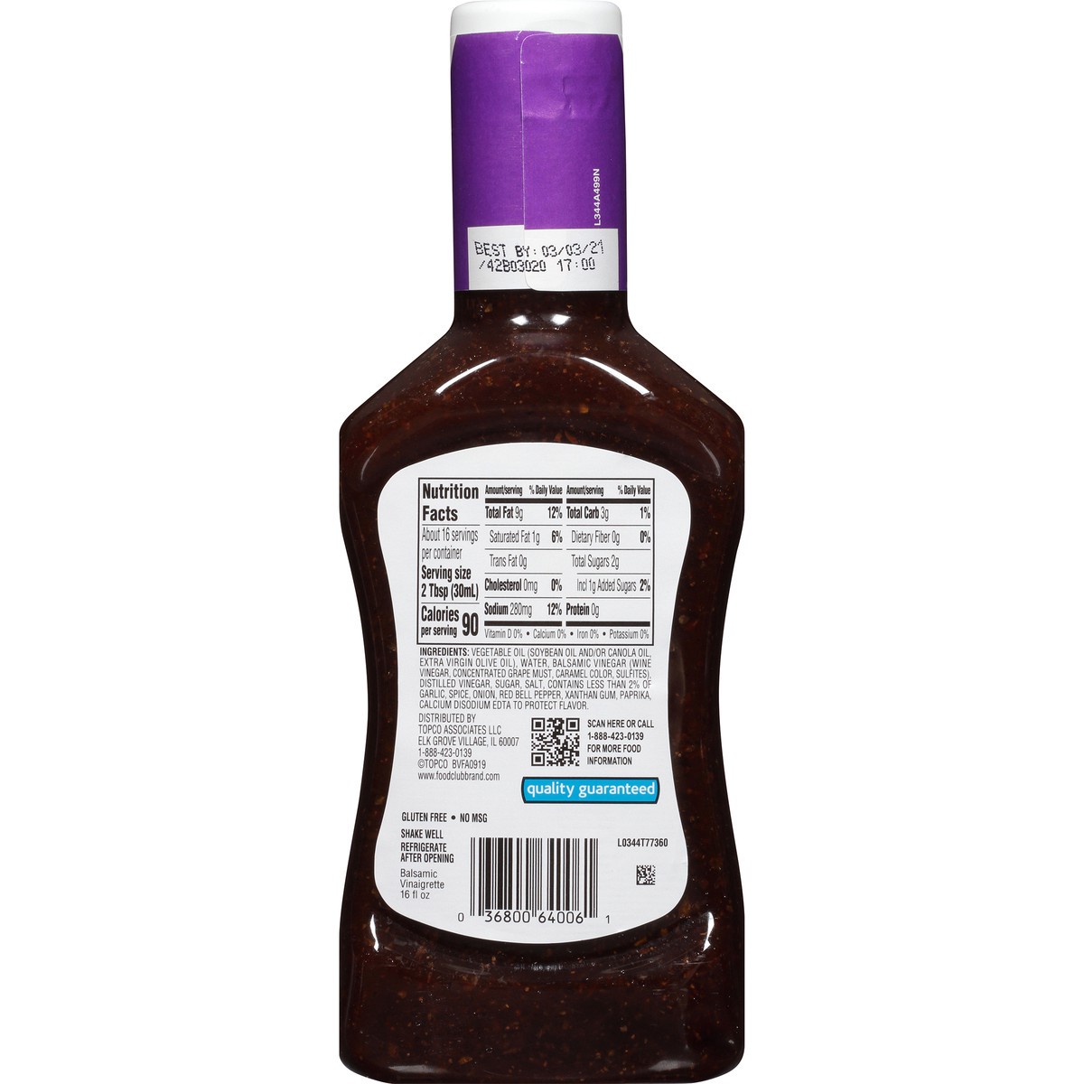 slide 6 of 9, Food Club Balsamic Vinaigrette Dressing, 16 fl oz