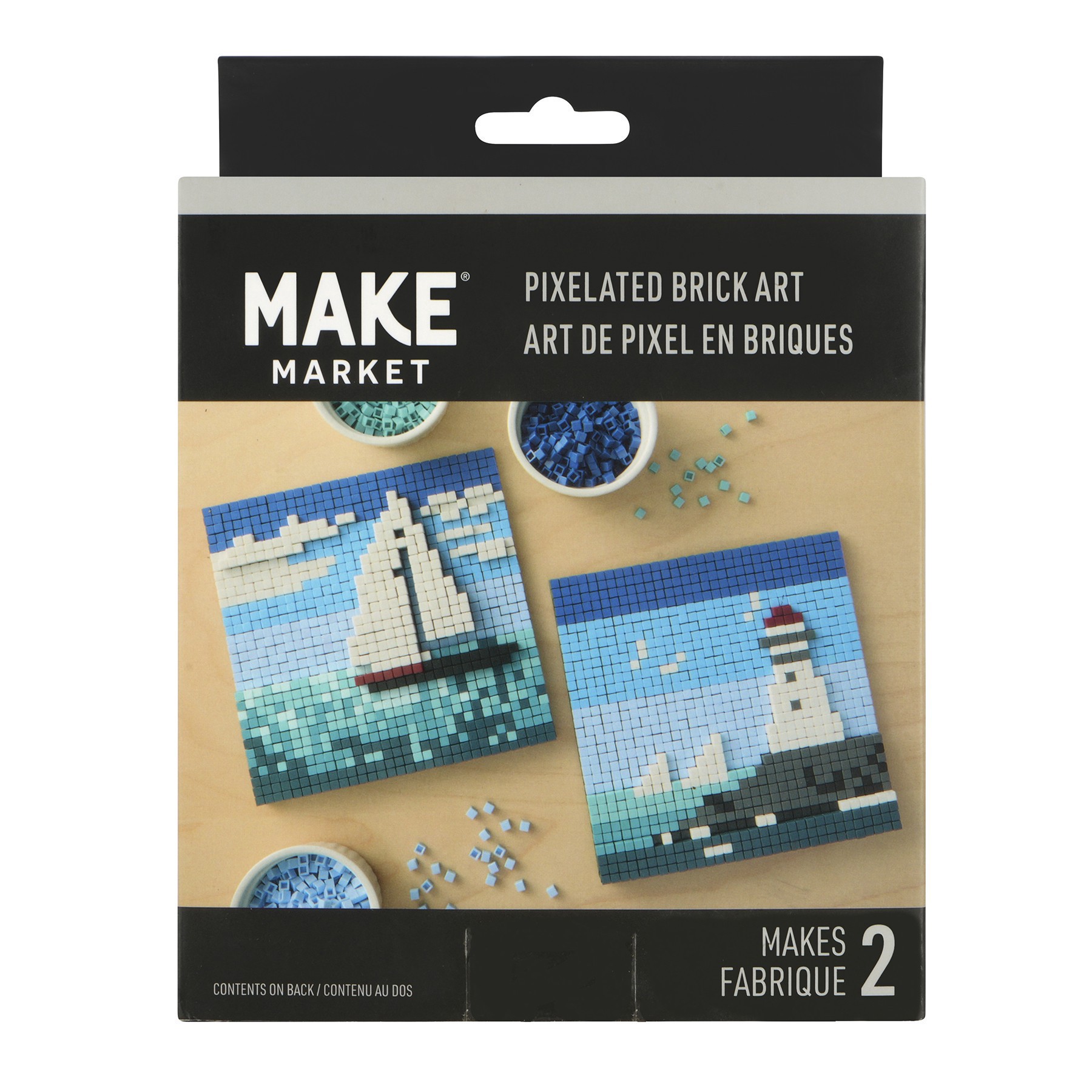 slide 9 of 9, Seaside Pixelated Brick Art Kit By Make Market, 5 in x 5 in