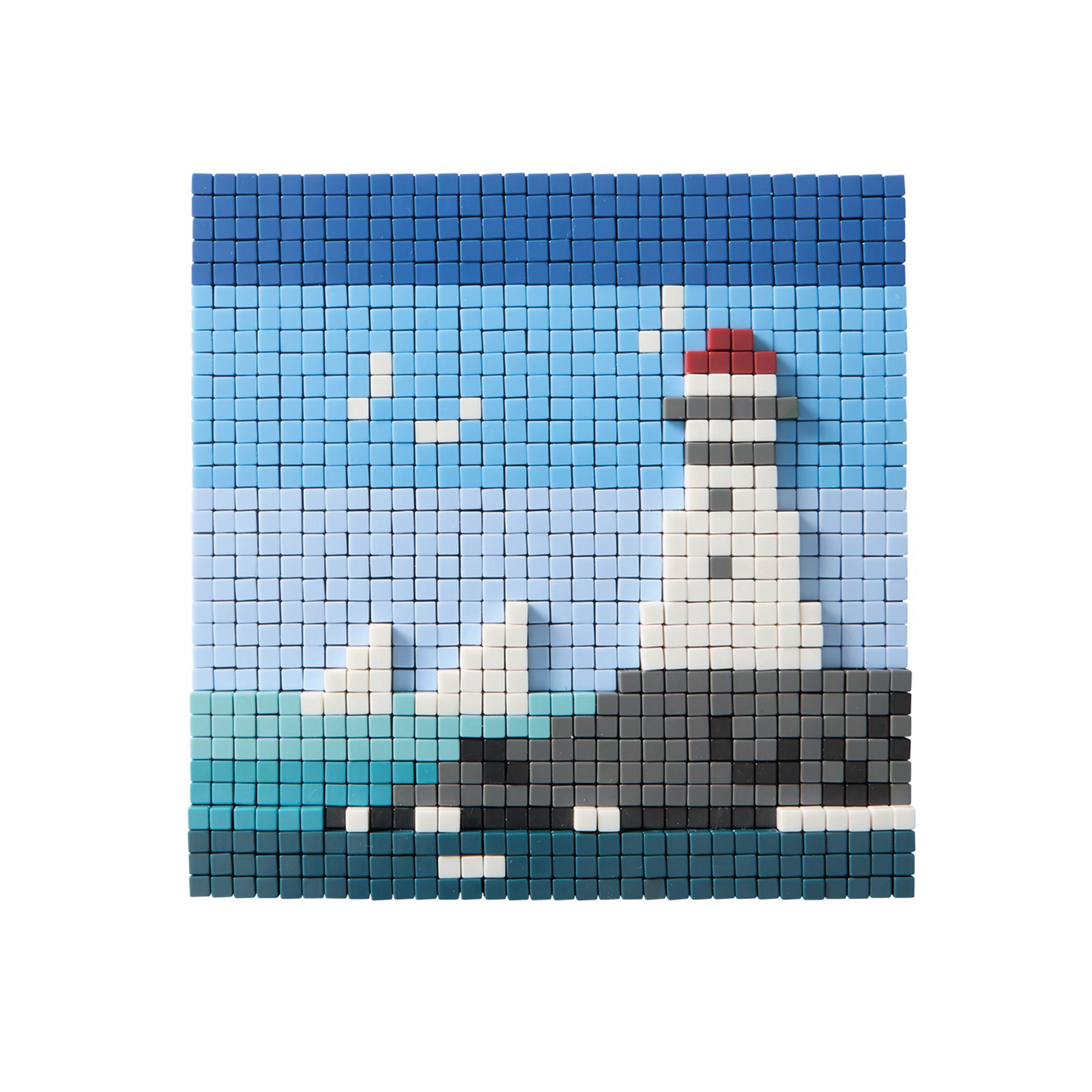 slide 4 of 9, Seaside Pixelated Brick Art Kit By Make Market, 5 in x 5 in