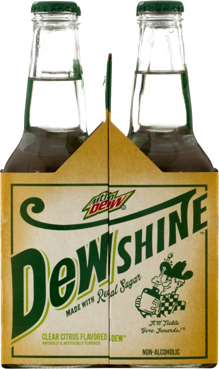 slide 2 of 7, Mountain Dew Dewshine Soda Clear Citrus 12 Fl Oz Glass Bottle 4 Count, 48 oz