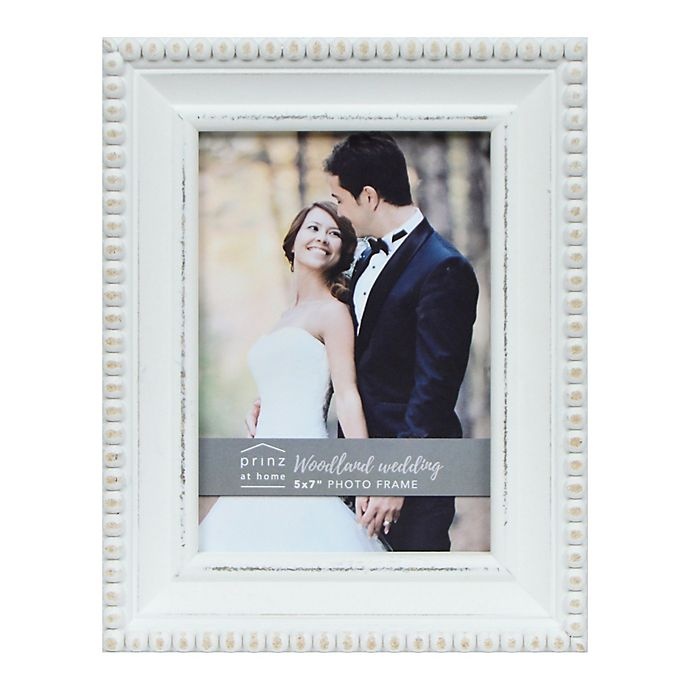 slide 1 of 1, Prinz Woodland Wedding Photo Frame - White, 5 in x 7 in