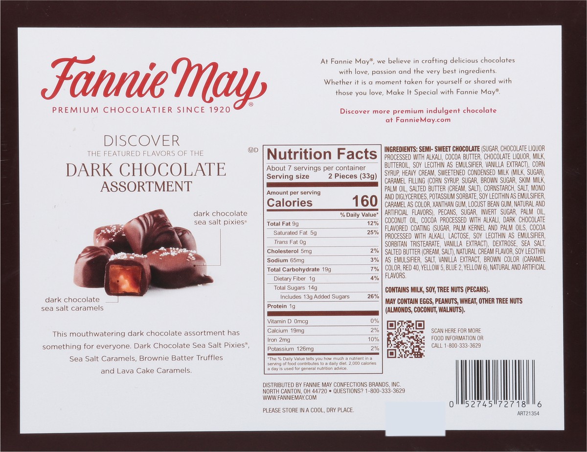 slide 6 of 14, Fannie May Premium Assortment Dark Chocolate 8.3 oz, 8.3 oz