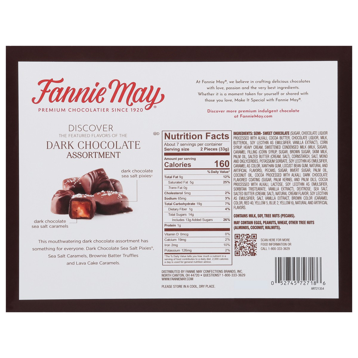 slide 5 of 14, Fannie May Premium Assortment Dark Chocolate 8.3 oz, 8.3 oz