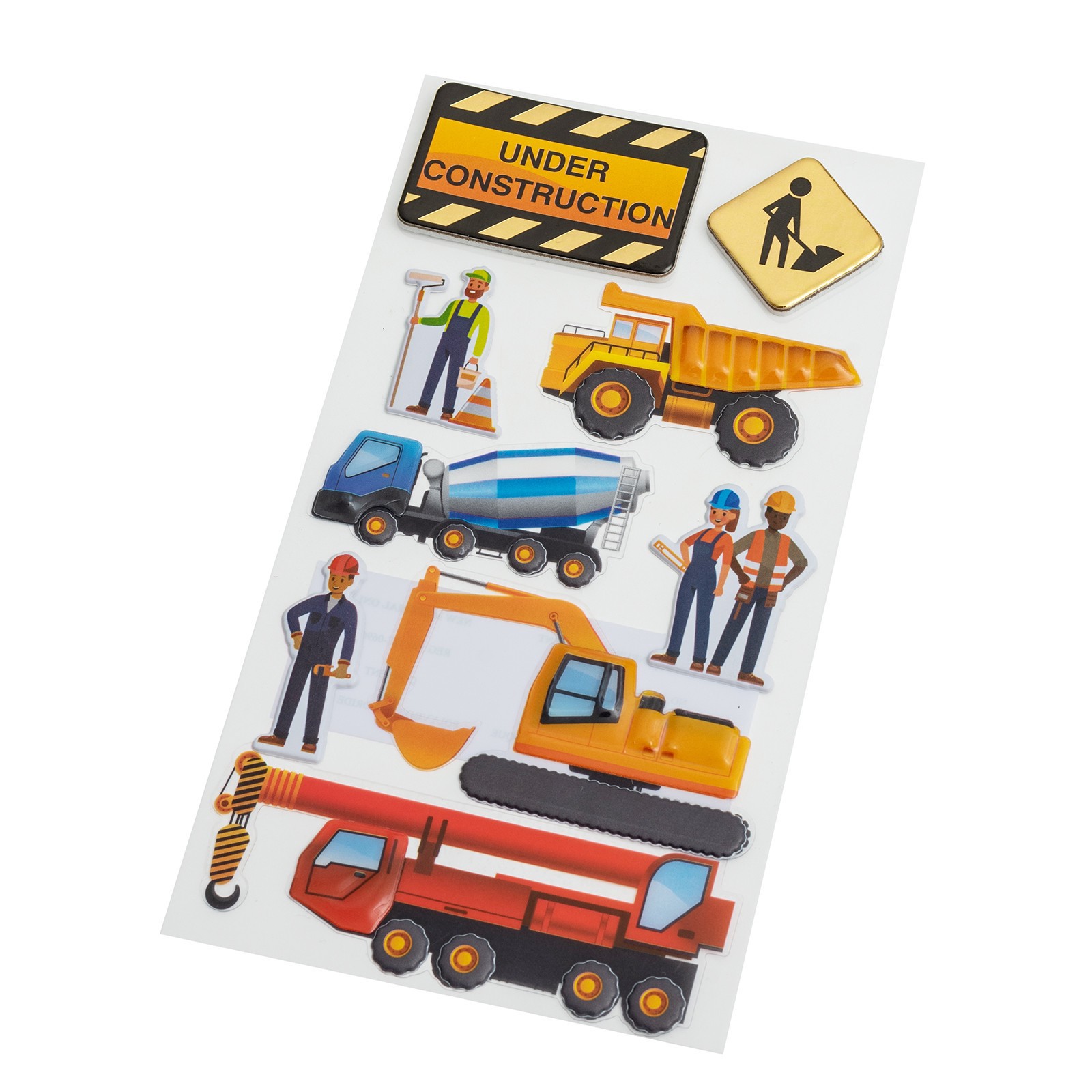 slide 2 of 5, Construction Worker Dimensional Stickers By Recollections, 4 in x 8.5 in