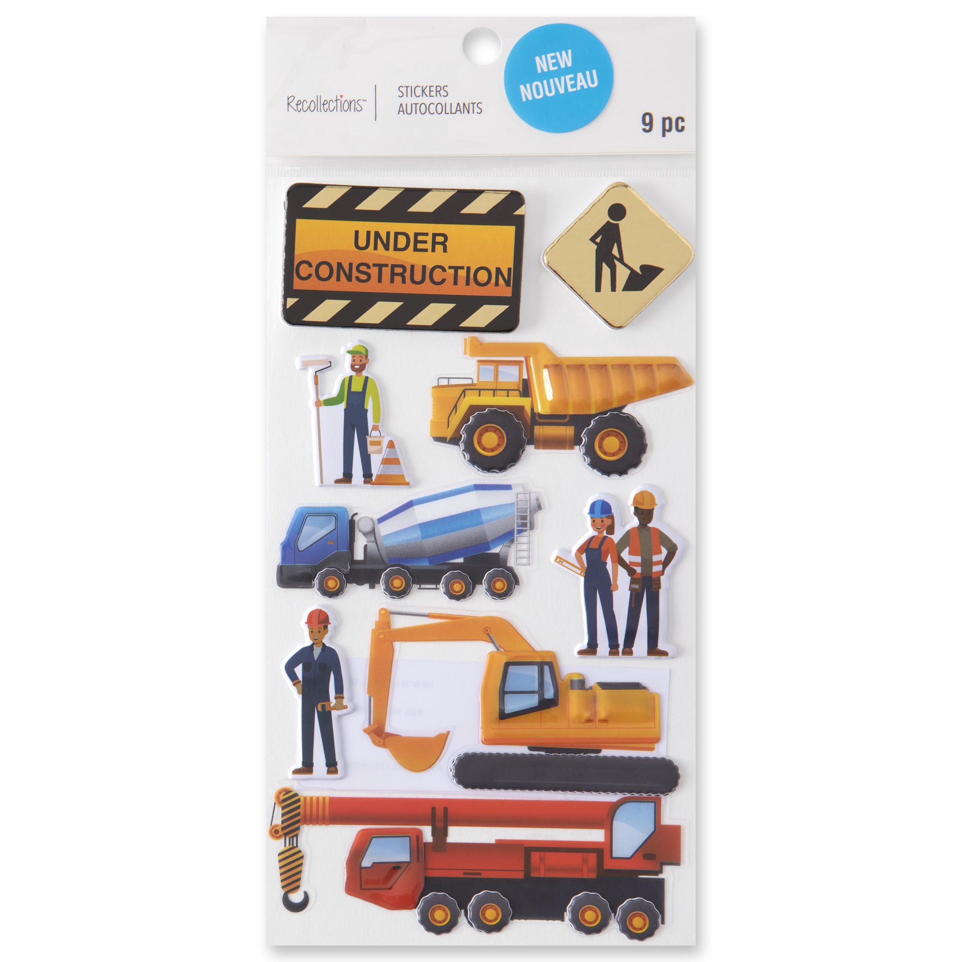 slide 3 of 5, Construction Worker Dimensional Stickers By Recollections, 4 in x 8.5 in