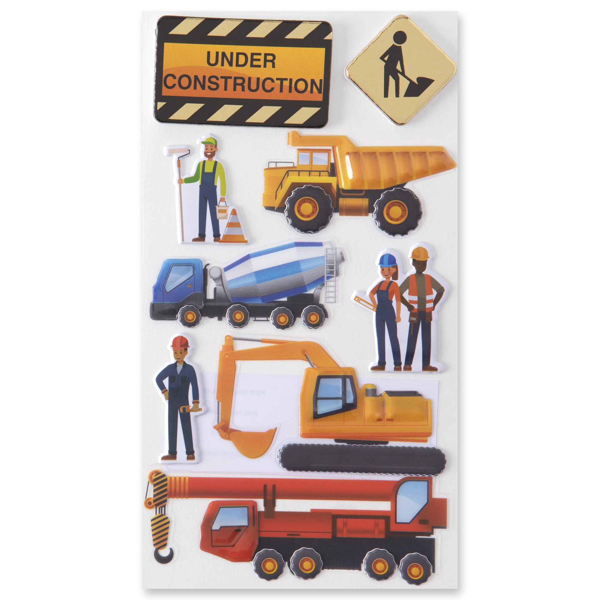 slide 4 of 5, Construction Worker Dimensional Stickers By Recollections, 4 in x 8.5 in