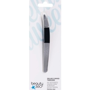 slide 1 of 1, Beauty 360 Deluxe Curved Tweezers, 1 ct