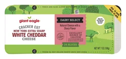 Giant Eagle New York Extra Sharp White Cheddar Cracker Cut Cheese, 24 Slices