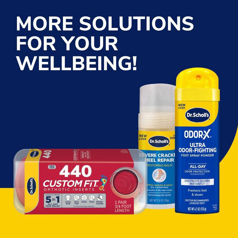 slide 3 of 13, Dr. Scholl's 24-Hour Energy Multipurpose Insoles, Returns Energy with every step, Relieves Foot Pressure & Tired Achy Feet, Memory Foam & Gel Insert, Men's Shoe Size 8-14, 1 Pair, 1 ct