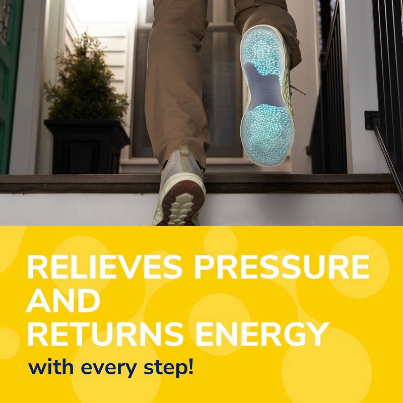 slide 8 of 13, Dr. Scholl's 24-Hour Energy Multipurpose Insoles, Returns Energy with every step, Relieves Foot Pressure & Tired Achy Feet, Memory Foam & Gel Insert, Men's Shoe Size 8-14, 1 Pair, 1 ct