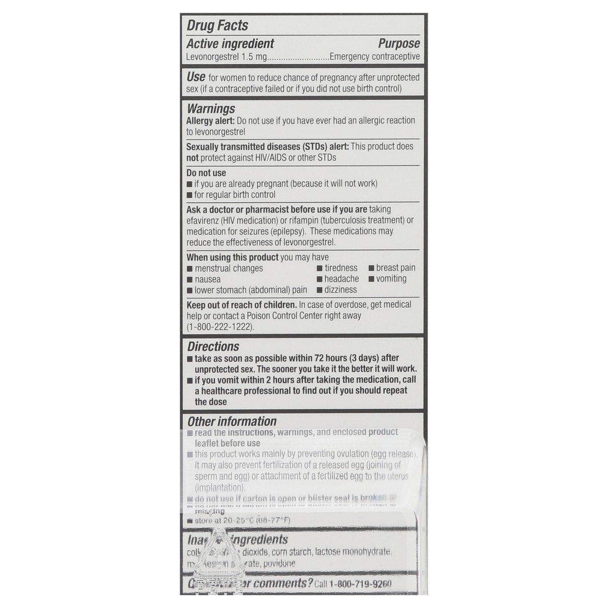 slide 9 of 14, Option 2 Levonorgestrel 1.5 mg Emergency Contraceptive 1 Tablet, 1 ct
